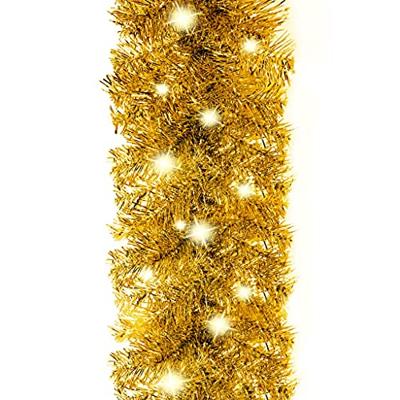 Kerstslinger met LED-lampjes 5 m goudkleurig - thumbnail