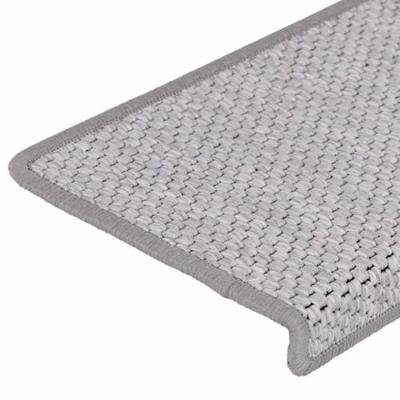 VidaXL Trapmatten zelfklevend 15 st sisal-look 65x21x4 cm platinakleur