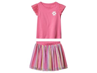 LUPILU Kinder T-shirt en rok (Roze, 110/116)