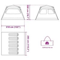 Koepeltent 6-persoons snelontgrendeling grijs en oranje - thumbnail