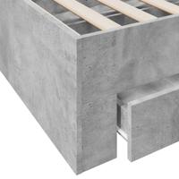 Bedframe met lades bewerkt hout betongrijs 180x200 cm - thumbnail