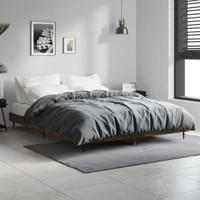 Bedframe bewerkt hout gerookt eikenkleurig 135x190 cm - thumbnail