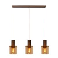Lucide TOLEDO - Hanglamp - Ø 20 cm - 3xE27 - Amber - thumbnail