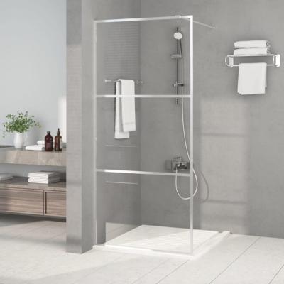 VidaXL Inloopdouchewand 90x195 cm transparant esg-glas zilverkleurig