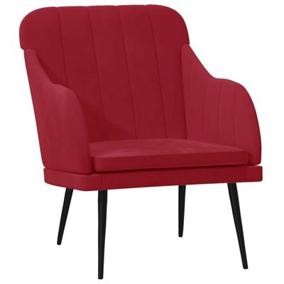 Fauteuil 63x76x80 cm fluweel wijnrood