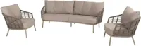 Taste by 4SO Puglia loungeset bank 3 zits met 2 lounge stoelen latte - thumbnail
