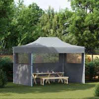 VidaXL Partytent met 3 zijwanden inklapbaar 3x4 m staal antraciet - thumbnail