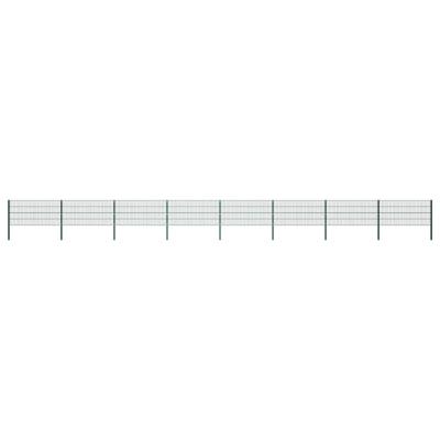 Schuttingpaneel met palen 13,6x0,8 m ijzer groen