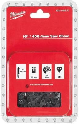 Milwaukee 40 cm kettingzaag Saw Chain 3/8" x 406,4 x 1,1 - 4932464873