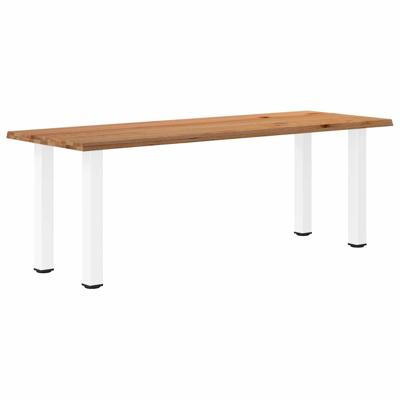 Eettafel met natuurlijke rand 220x80x74 cm massief eikenhout