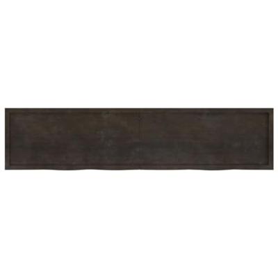 VidaXL Wastafelblad 220x50x(2-6) cm behandeld massief hout donkerbruin
