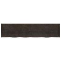 VidaXL Wastafelblad 220x50x(2-6) cm behandeld massief hout donkerbruin - thumbnail