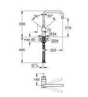 Keukenmengkraan GROHE Minta U-Uitloop Warm Sunset Geborsteld - thumbnail