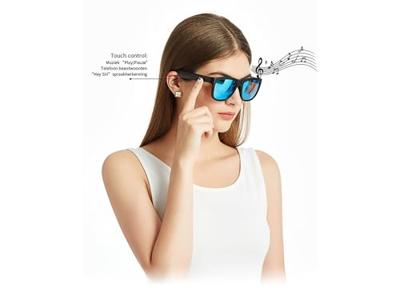 RayBeats® Slimme Bluetooth Zonnebril - Gepolariseerde glazen - Eenvoudige bediening - Microfoon - Blauw - thumbnail