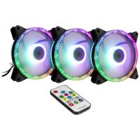 Inter-Tech argus rs-07 rgb set120x120x25 case fans (zwart, 3 stuks, 120 x 120 x 25 mm, pwm) - thumbnail