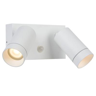 Lucide TAYLOR - Wandspot / Wandlamp Binnen/Buiten - 2xGU10 - IP54 - Bewegingssensor - Wit Lucide TAYLOR - Wandspot / Wandlamp Binnen/Buiten - 2xGU10 - IP54 - Bewegingssensor - Wit