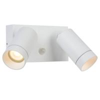 Lucide TAYLOR - Wandspot / Wandlamp Binnen/Buiten - 2xGU10 - IP54 - Bewegingssensor - Wit - thumbnail