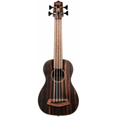 Kala U-Bass Striped Ebony, Fretted, Metal Round Wound Strings bas-ukelele met deluxe gigbag