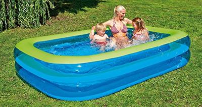 Wehncke Family Opblaas Zwembad 262x175x50 cm Blauw/Groen