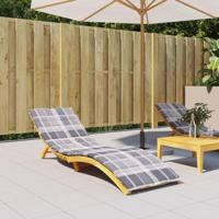 VidaXL Ligbedkussen 200x70x3 cm oxford stof ruitpatroon grijs - thumbnail