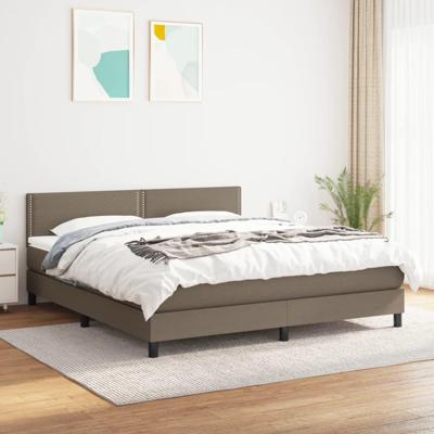 Boxspring met matras stof taupe 180x200 cm