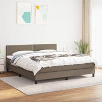 Boxspring met matras stof taupe 180x200 cm - thumbnail