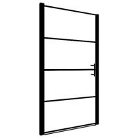VidaXL Douchedeur mat 81x195 cm gehard glas zwart - thumbnail