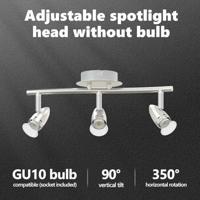 VidaXL Plafondspot met schijnwerpers nikkel 36,5 x 10 x 12,5 cm metaal - thumbnail