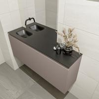 MONDIAZ OLAN 120cm toiletmeubel smoke. LEX wastafel urban links geen kraangat - thumbnail