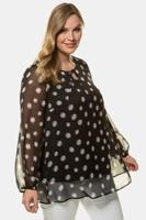 Ulla Popken Tuniek, A-lijn, dubbellaags, transparant chiffon - Grote Maten - thumbnail