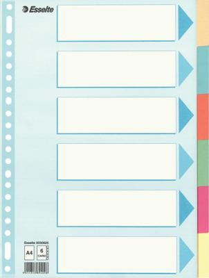 Esselte tabbladen 6 tabs, karton van 275 g/m²