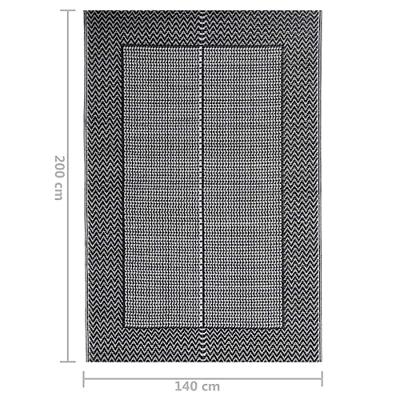 VidaXL Buitenkleed arakil 140x200 cm polypropeen zwart VidaXL Buitenkleed arakil 140x200 cm polypropeen zwart
