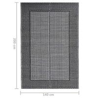 VidaXL Buitenkleed arakil 140x200 cm polypropeen zwart - thumbnail