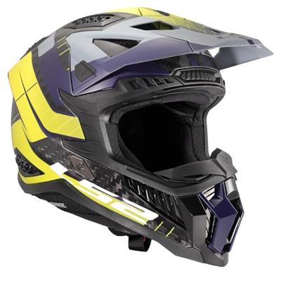 LS2 crosshelm "mx703 x-force galuo", ademend en hypoallergeen. helmet x-force galuo gray/neon yellow gr. xxl