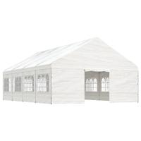 Prieel met dak 8,92x5,88x3,75 m polyetheen wit - thumbnail