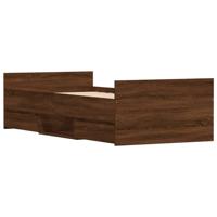 Bedframe met hoofd- en voeteneinde bruin eikenkleur 90x200 cm - thumbnail