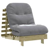 Futon slaapbank met matras 70x206x11 cm gempregneerd hout - thumbnail