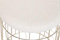 Voetensteun DKD Home Decor Beige Gouden Metaal Polyester Wit Modern (38 x 38 x 44 cm) (35 x 35 x 40 cm) - thumbnail