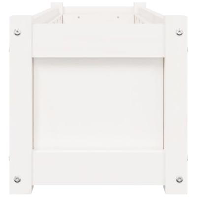 Plantenbak 90x31x31 cm massief grenenhout wit