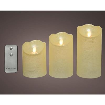 Lumineo led kaars waving creme/warm wit 3st Lumineo led kaars waving creme/warm wit 3st