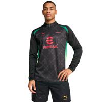 PUMA AC Milan X Off-White Pre-Match Trainingstrui 1/4-Zip 2024-2025 Zwart Rood - thumbnail