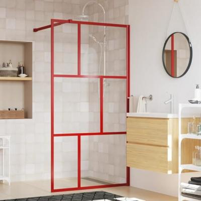 Inloopdouchewand transparant 100x195 cm ESG-glas rood