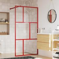 Inloopdouchewand transparant 100x195 cm ESG-glas rood - thumbnail