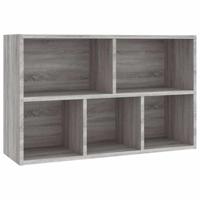 Boekenkast/dressoir 50x25x80 cm bewerkt hout sonoma grijs - thumbnail