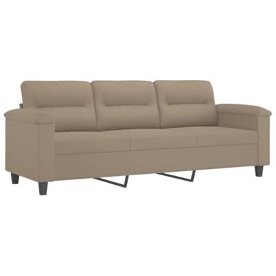 4-delige Loungeset met kussens microvezelstof taupe