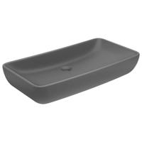 VidaXL Wastafel rechthoekig 71x38 cm keramiek mat donkergrijs - thumbnail