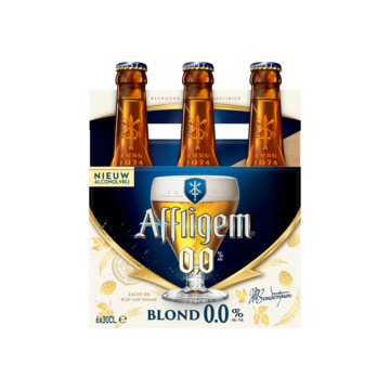 Affligem Blond 0.0 Alcoholvrij Bier Fles 6 x 30 cl bij Jumbo
