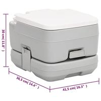 VidaXL Campingtoilet draagbaar 10+10 l hdpe grijs en wit - thumbnail