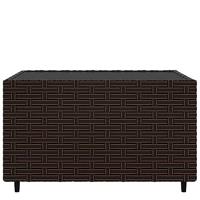 Salontafel tuin vierkant 50x50x30 cm poly rattan bruin - thumbnail