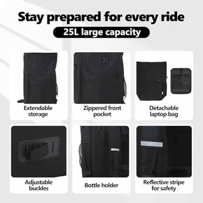 VidaXL Fietstas zwart 33 x 16 x 60 cm polyester